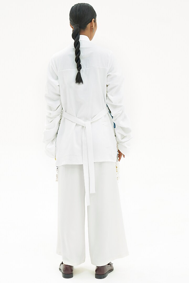 White Frilled Shirt by Corpora Studio at Pernia's Pop Up Shop