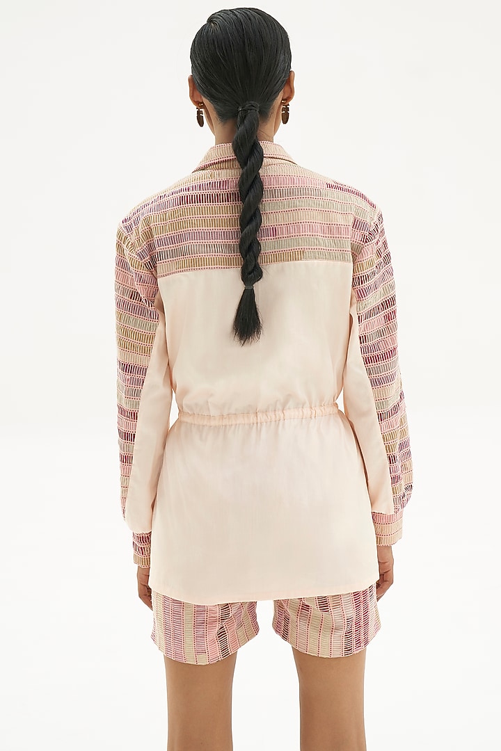 Light Pink Handwoven Cotton Co-Ord Set by Corpora Studio at Pernia's Pop Up Shop