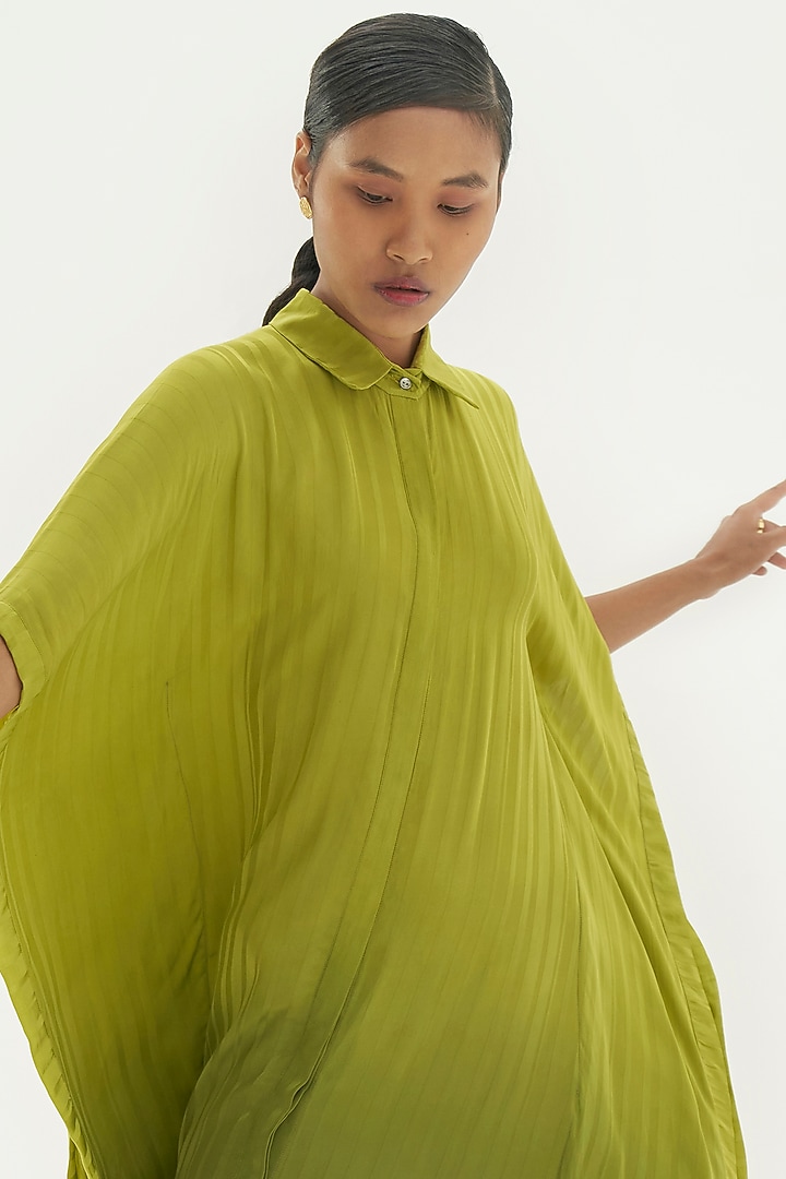 Green Ombre Viscose Silk Kaftan by Corpora Studio at Pernia's Pop Up Shop