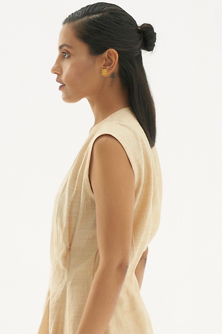 Beige Asymmetrical Co-Ord Set by Corpora Studio at Pernia's Pop Up Shop