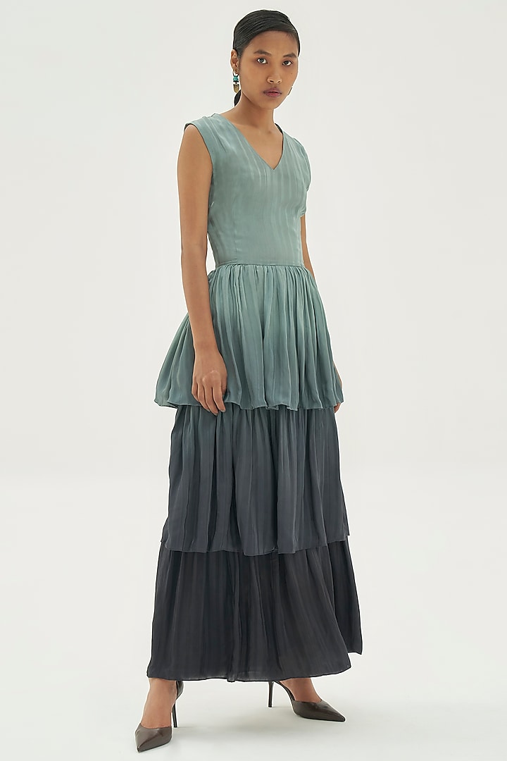 Green Ombre Layered Dress by Corpora Studio