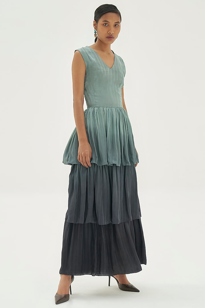 Green Ombre Layered Dress by Corpora Studio at Pernia's Pop Up Shop