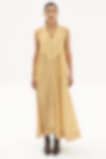 Chrome Gold Sleeveless Dress by Corpora Studio