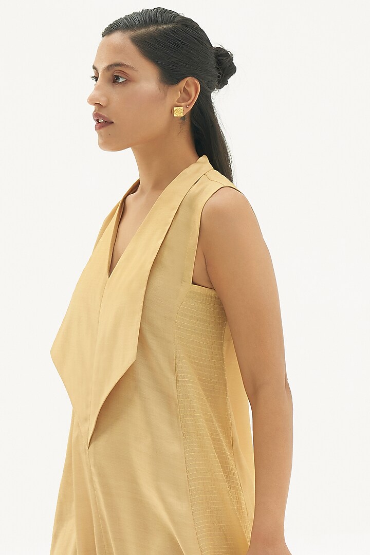 Chrome Gold Sleeveless Summer Dress by Corpora Studio at Pernia's Pop Up Shop