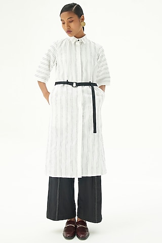 White Cotton Shirt Dress by Corpora Studio