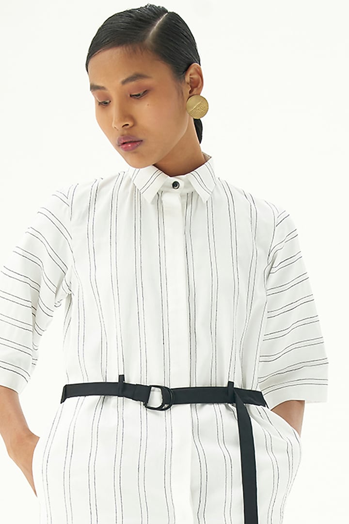 White Cotton Summer Shirt Dress by Corpora Studio at Pernia's Pop Up Shop
