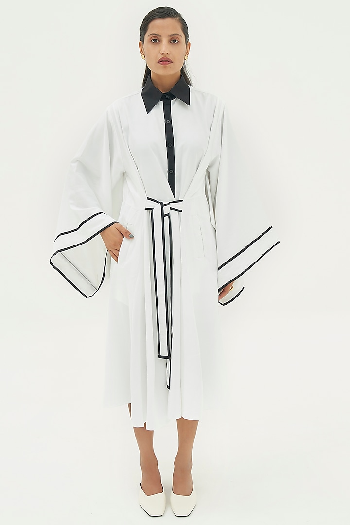 White Collared Cotton Dress  by Corpora Studio