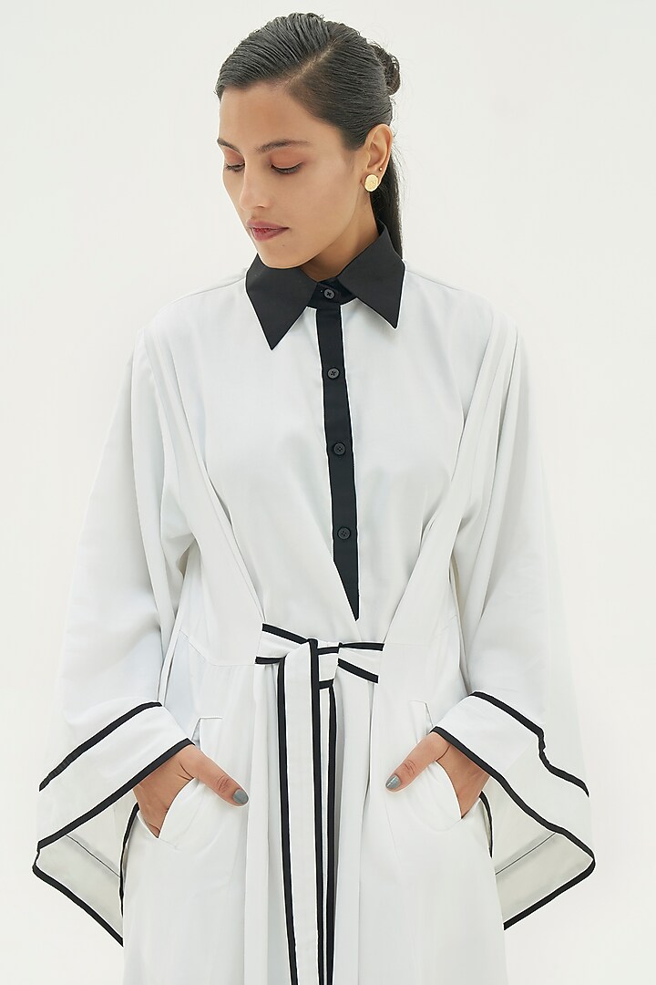 White Collared Cotton Summer Dress  by Corpora Studio at Pernia's Pop Up Shop