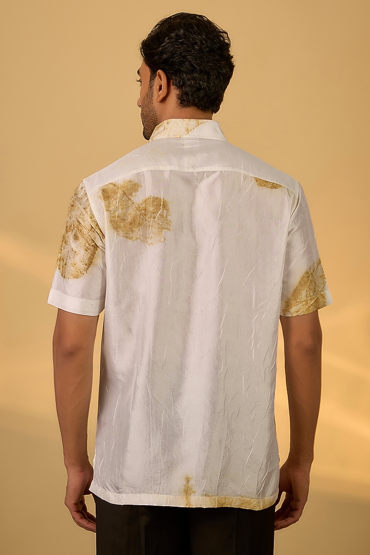 White Mulberry silk Party Wear Shirt by Coral by Seema Men at Pernia's Pop Up Shop