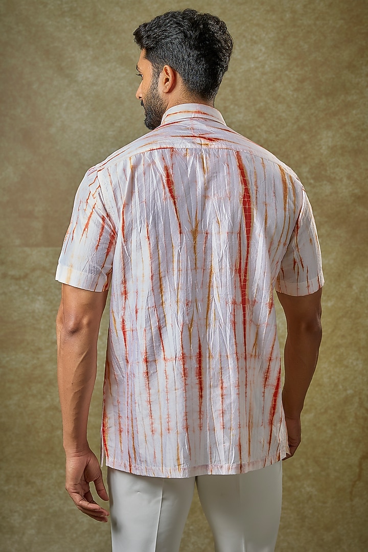 Red Mulberry Silk Party Wear Shirt by Coral by Seema Men at Pernia's Pop Up Shop