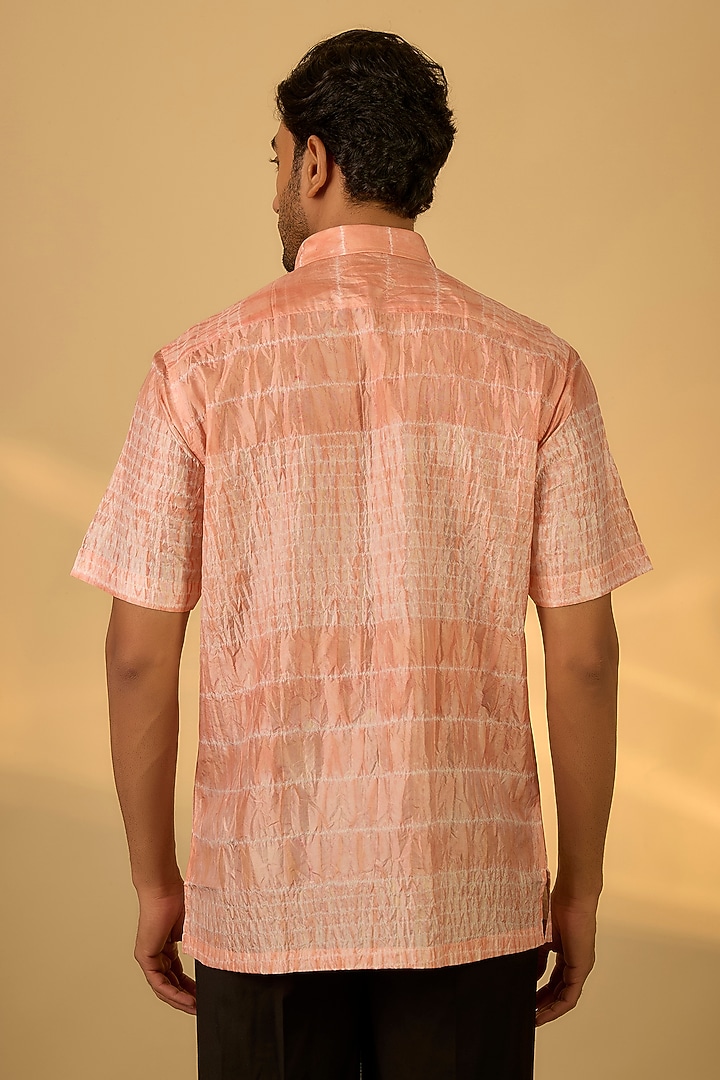 Coral Mulberry silk Party Wear Shirt by Coral by Seema Men at Pernia's Pop Up Shop