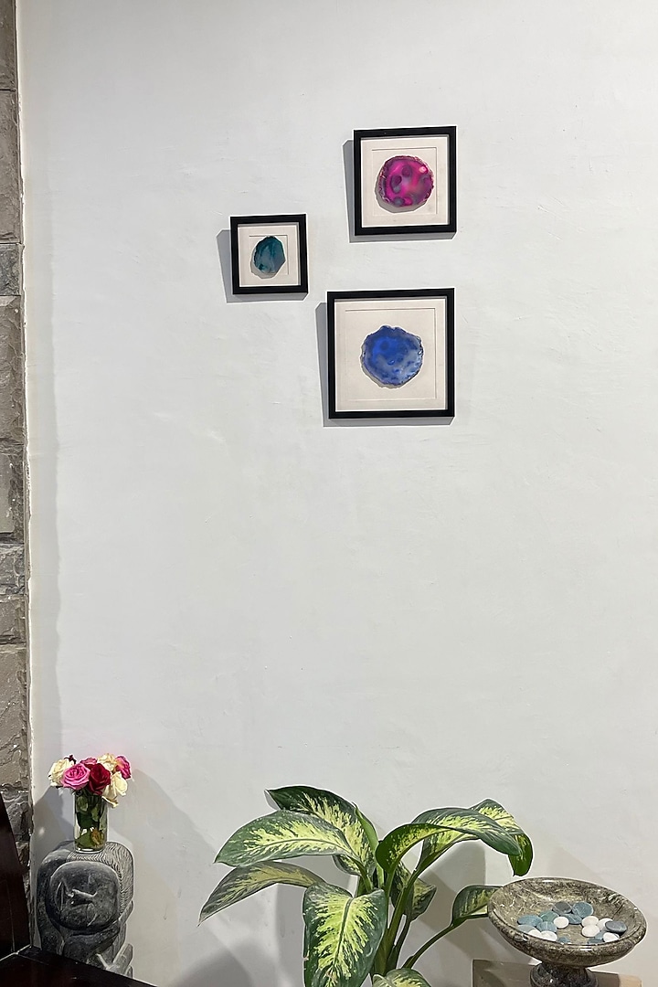 Multi-Colored Agate Wall Hangings (Set of 3) by Home Jewels by Cotton Indya at Pernia's Pop Up Shop