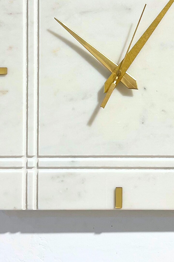 White Marble Square Wall Clock by Home Jewels by Cotton Indya at Pernia's Pop Up Shop