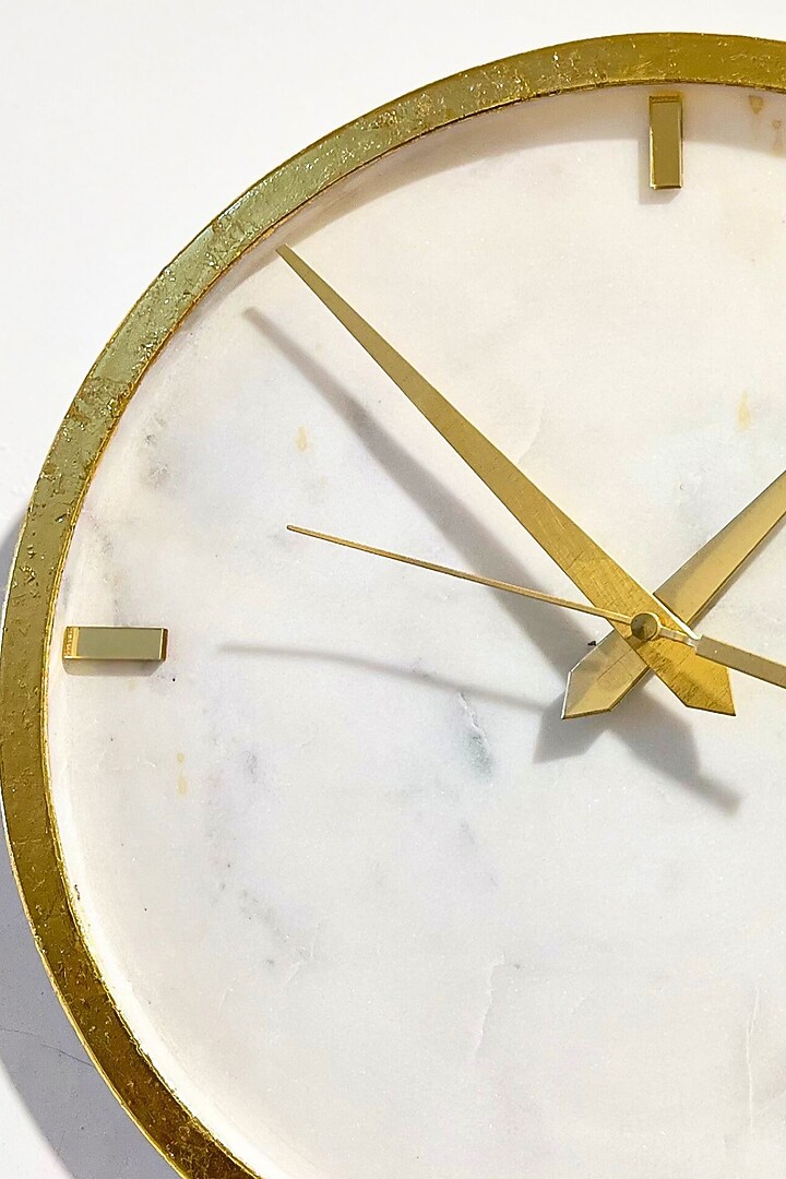 White Marble Wall Clock by Home Jewels by Cotton Indya at Pernia's Pop Up Shop