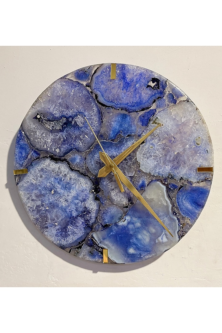 Blue Agate Round Wall Clock by Home Jewels by Cotton Indya at Pernia's Pop Up Shop
