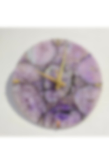 Purple Agate Round Wall Clock by Home Jewels by Cotton Indya