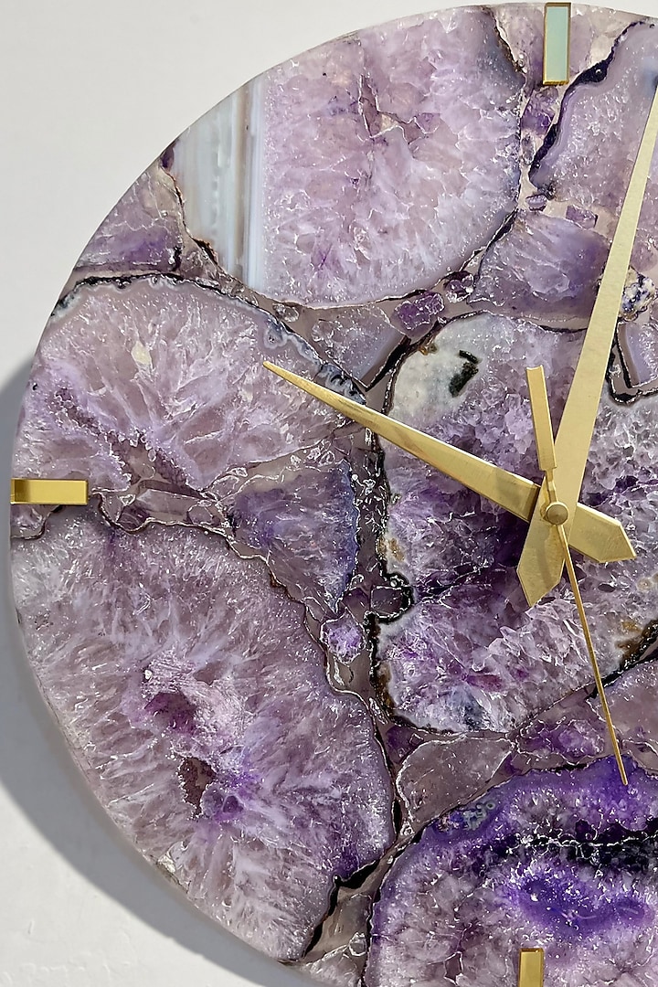 Purple Agate Round Wall Clock by Home Jewels by Cotton Indya at Pernia's Pop Up Shop