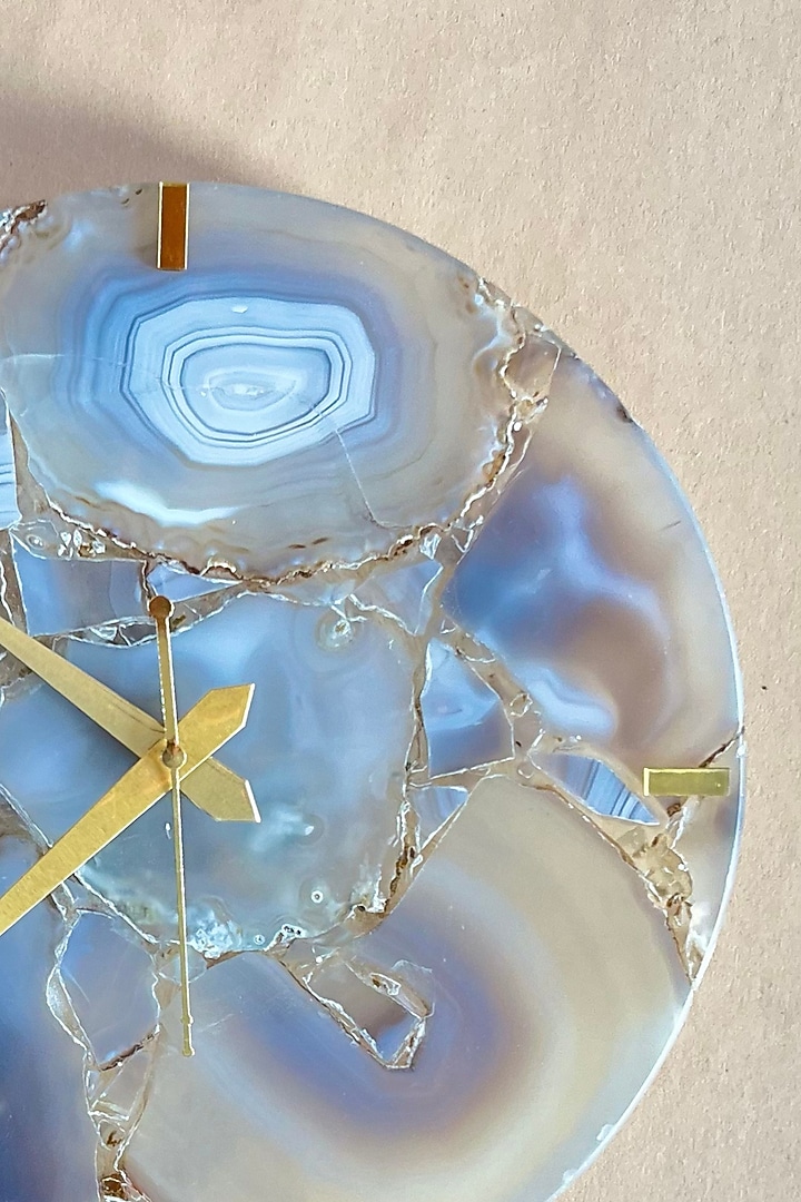 Grey Agate Round Wall Clock by Home Jewels by Cotton Indya at Pernia's Pop Up Shop