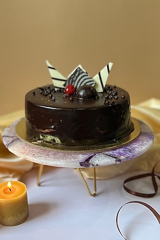 Purple Agate Cake Stand With Metal Base by Home Jewels by Cotton Indya