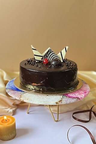 Multi-Colored Agate Cake Stand With Metal Base by Home Jewels by Cotton Indya