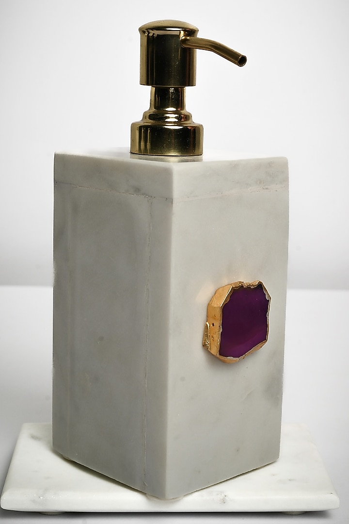 Pink Agate & Marble Soap Dispenser by Home Jewels by Cotton Indya at Pernia's Pop Up Shop