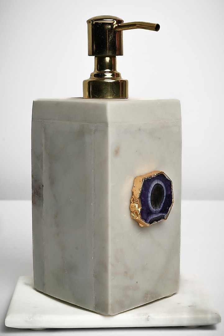Purple Agate & Marble Soap Dispenser by Home Jewels by Cotton Indya at Pernia's Pop Up Shop