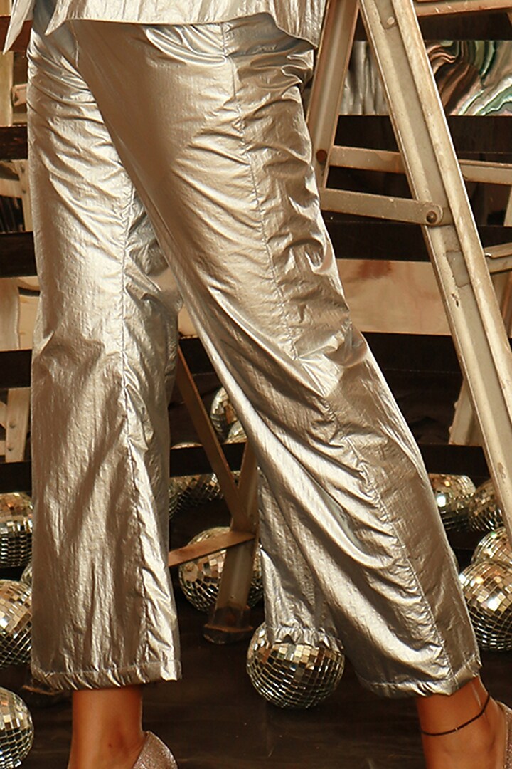Metallic Silver Taffeta Co-Ord Set by Couche at Pernia's Pop Up Shop