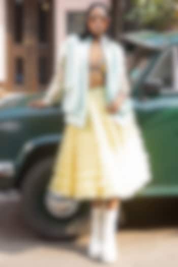 Yellow Tulle Ruffled Skirt Set by The little black bow at Pernia's Pop Up Shop