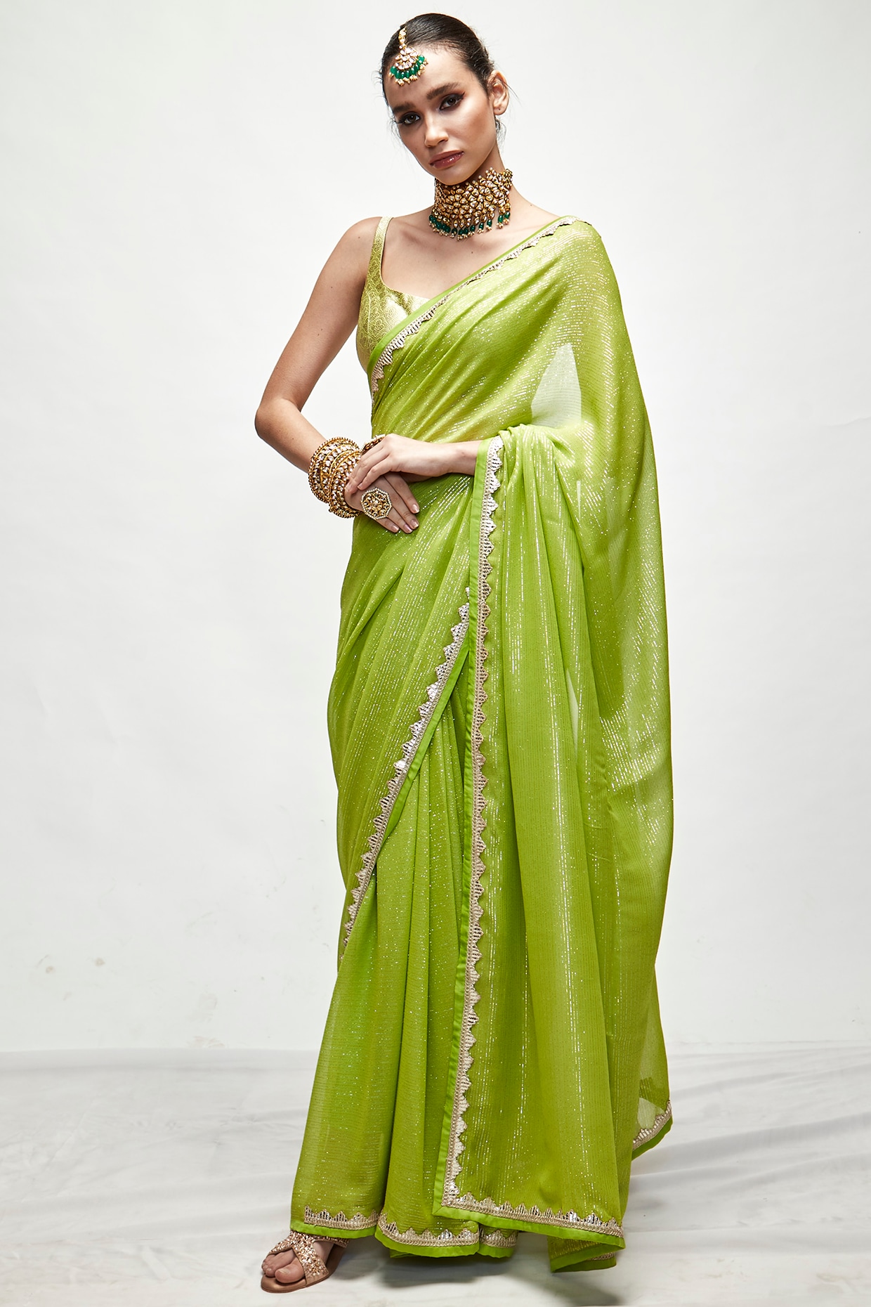 Silver Metallic Saree