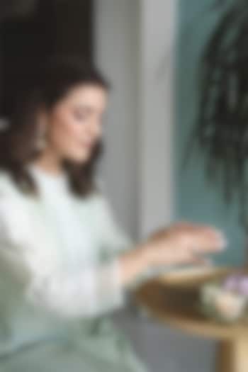 Frosty Green Pure Chanderi Silk Kurta Set by Sheetal Batra at Pernia's Pop Up Shop