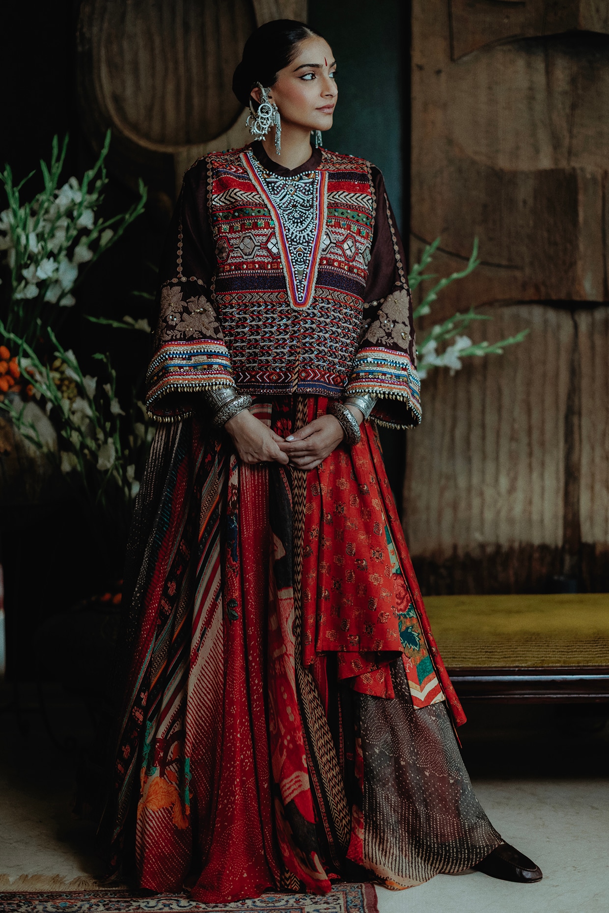 ASEEM KAPOOR Multi-Colored Crush Silk Printed Jacket Set