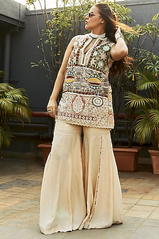 sarara dress party wear Net Party Wear Sharara Suits Ethereal Mauve Net Sharara Dress With Satin  Inner Embroidered Dupatta Unstitched