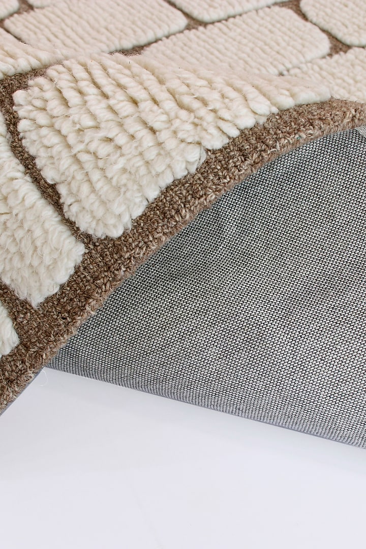 Beige & Cream Hand-Tufted Rug by The blue knot at Pernia's Pop Up Shop