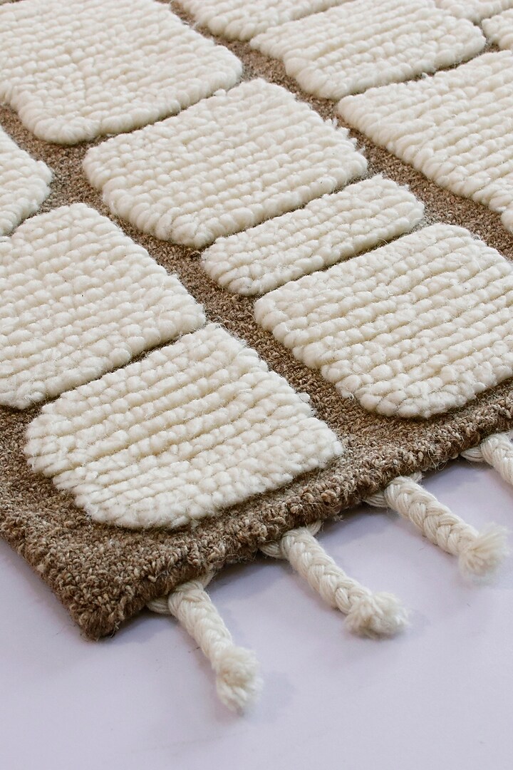 Beige & Cream Hand-Tufted Rug by The blue knot at Pernia's Pop Up Shop