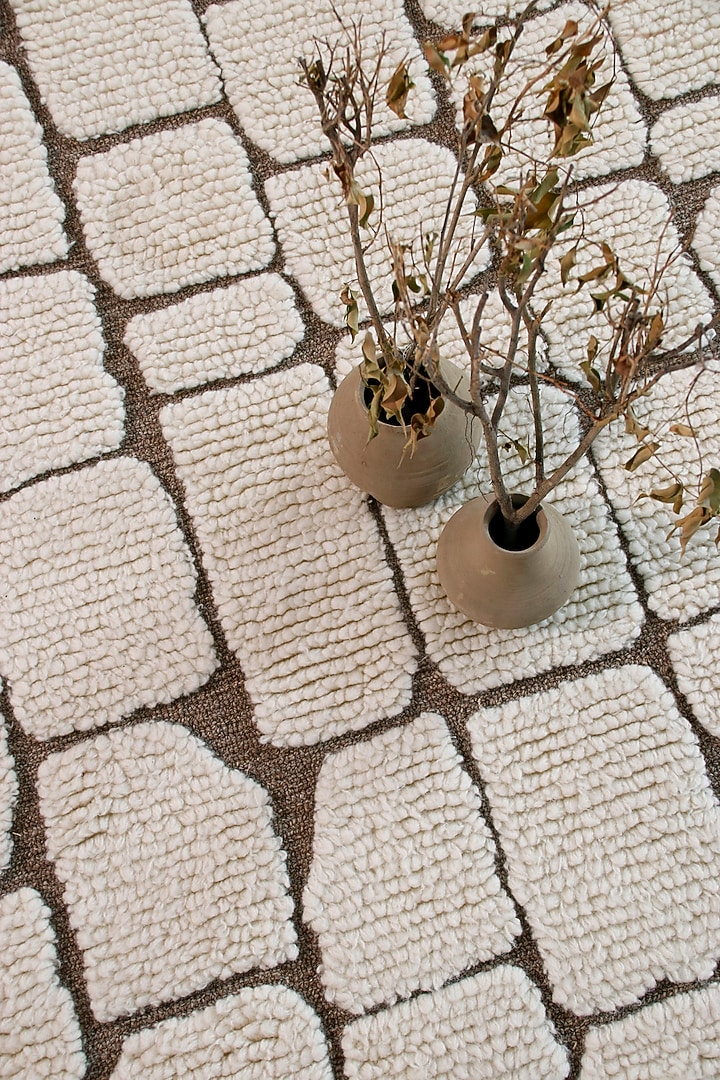 Beige & Cream Hand-Tufted Rug by The blue knot at Pernia's Pop Up Shop