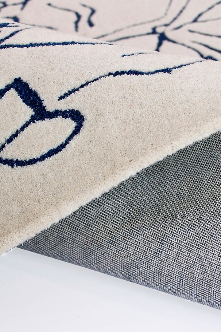 Ivory Hand-Tufted Rug With A Carnation Of Flowers by The blue knot at Pernia's Pop Up Shop
