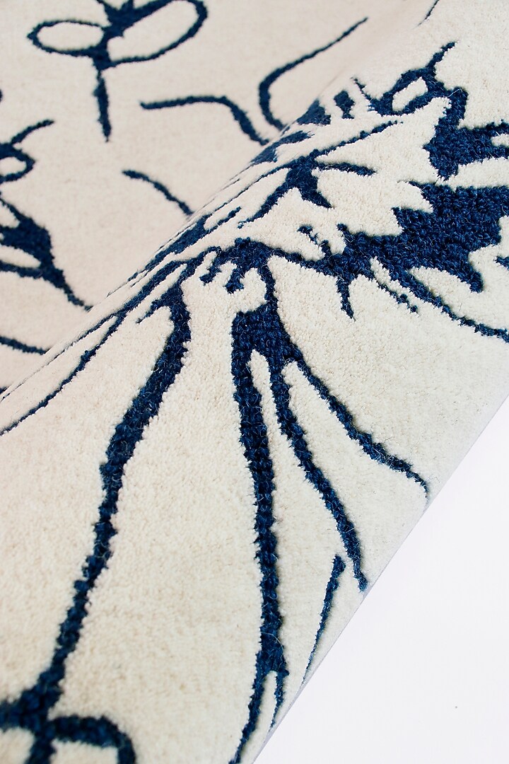 Ivory Hand-Tufted Rug With A Carnation Of Flowers by The blue knot at Pernia's Pop Up Shop