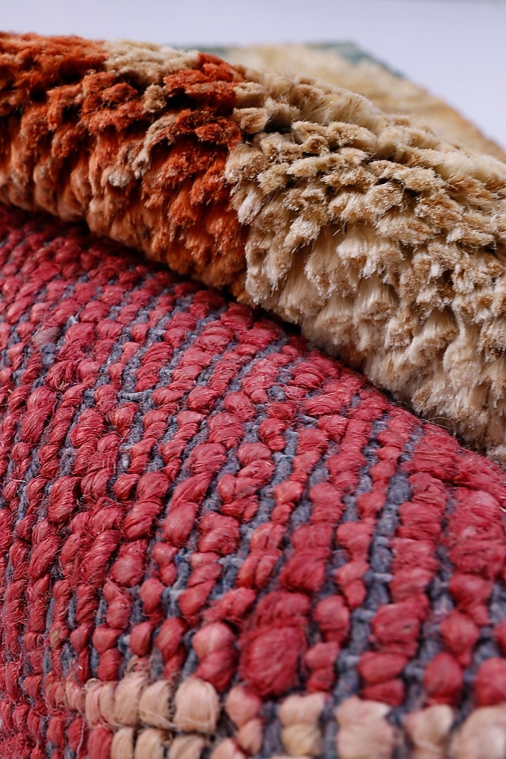 Multi-Colored Hand-Knotted Rug In Bamboo Silk by The blue knot at Pernia's Pop Up Shop