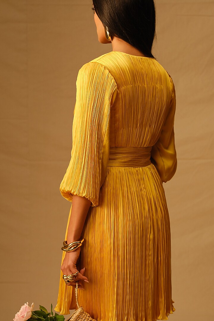 Yellow Modal Satin Vacation Dress by Aroka at Pernia's Pop Up Shop