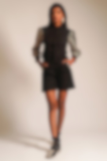 Black Cotton Dori Embellished Shirt by ATBW | All Things Black & White at Pernia's Pop Up Shop