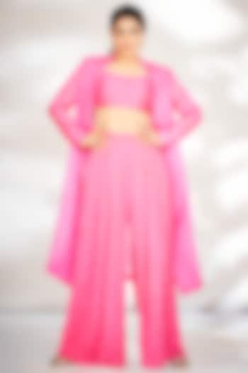 French Pink Organza Jacket Set by Chamee and Palak at Pernia's Pop Up Shop