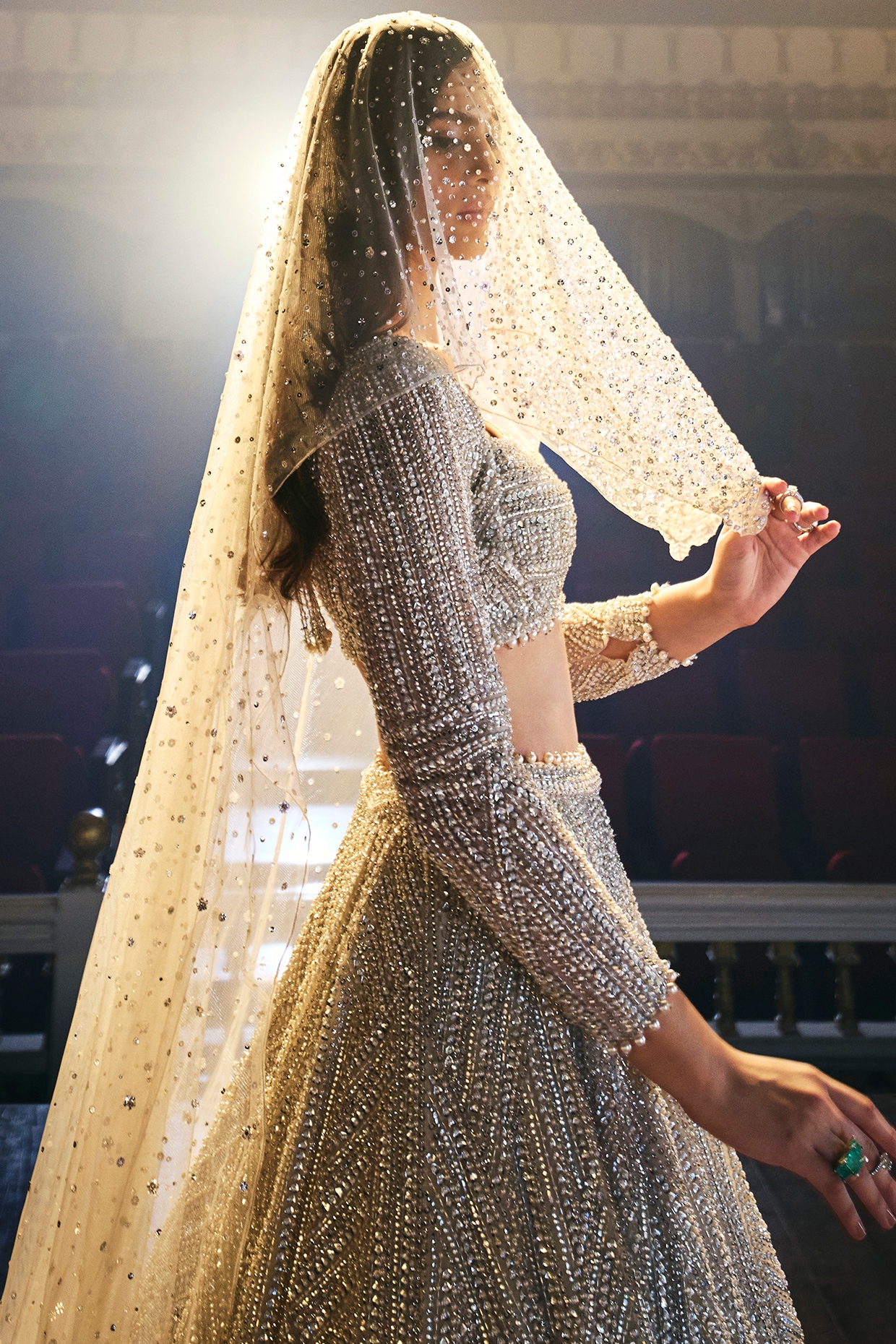 Seema Gujral – Caramel Mirror Lehenga Set – Nikaza Asian Couture
