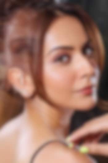 White Rhodium Finish Gold Swarovski Crystal Earcuffs (Set Of 2) by ESME at Pernia's Pop Up Shop