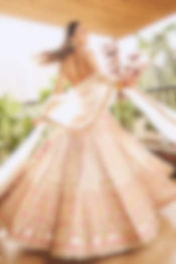 Ivory Georgette Embellished Wedding Lehenga Set by Gopi Vaid at Pernia's Pop Up Shop