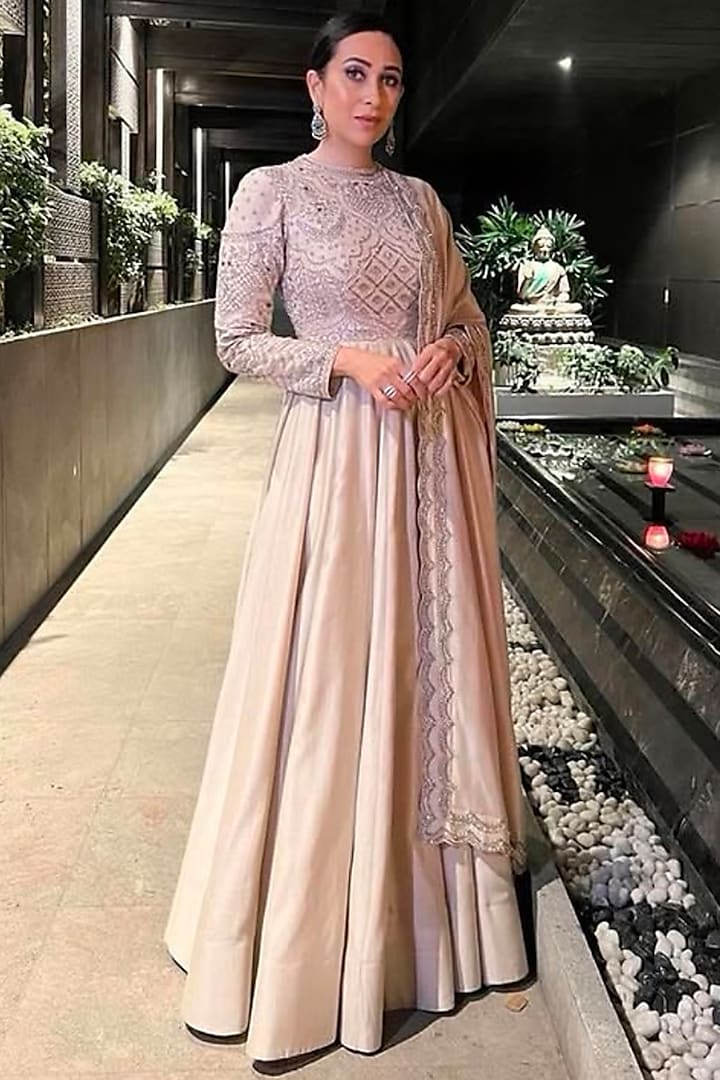 Ivory Silk Zari Embroidered Bridal Anarkali Set by Jayanti Reddy at Pernia's Pop Up Shop