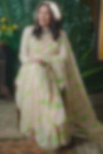 Mint Organza Party Wear Saree Set by Masaba at Pernia's Pop Up Shop