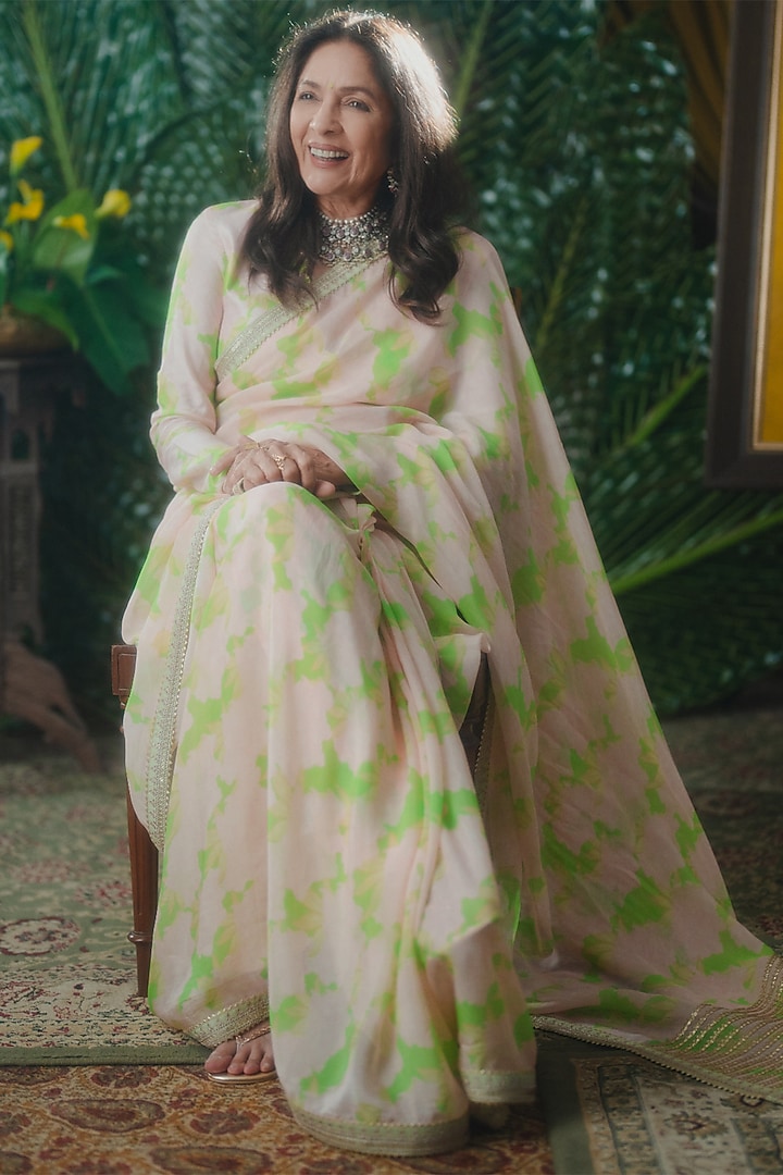 Mint Organza Party Wear Saree Set by Masaba at Pernia's Pop Up Shop