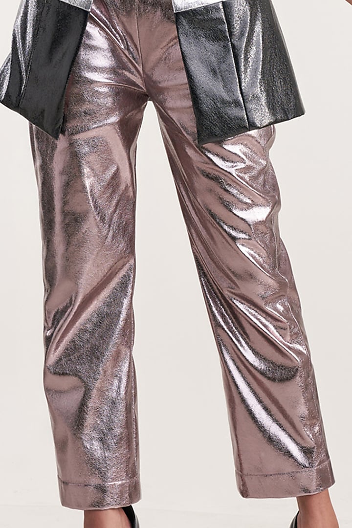 Metallic Leather Jacket by Pooja Bagaria at Pernia's Pop Up Shop