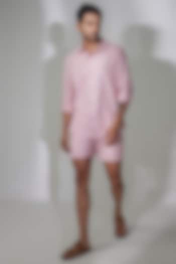 Pink Linen Shirt by PUNEET KAPOOR LABEL