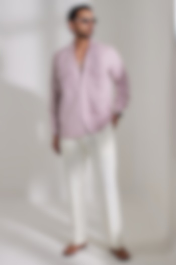 Ivory Linen Pants by PUNEET KAPOOR LABEL at Pernia's Pop Up Shop